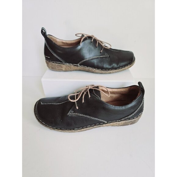 Josef Seibel Shoes - Josef Seibel Rosalie 50 Black Leather Lace Up Sneaker Comfort Shoes 41 10 10.5